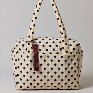 BAGGU Small Cloud Carry-On Bag Cream Black Polka Dot